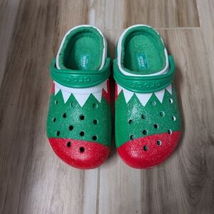 Christmas Crocs, lined, size w7/m5